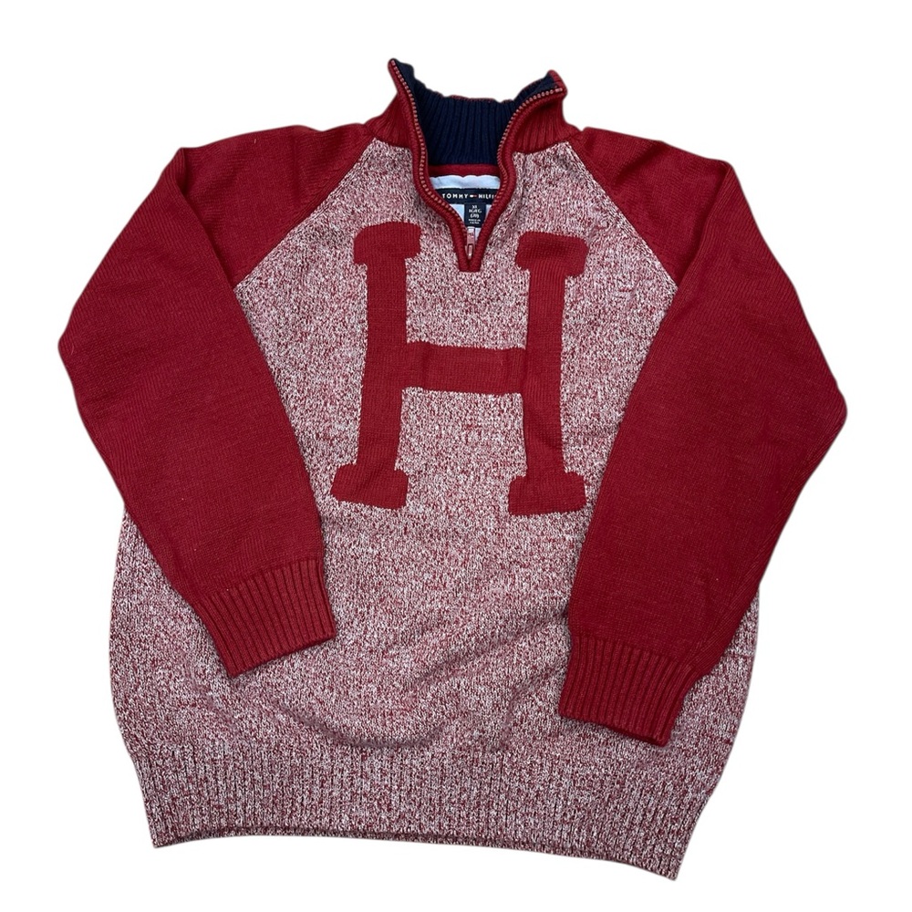 Tommy Hilfiger Kids Red and Gray Sweater